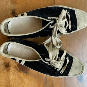 Size 39.5 Emma Hope Black Velvet Sneakers
